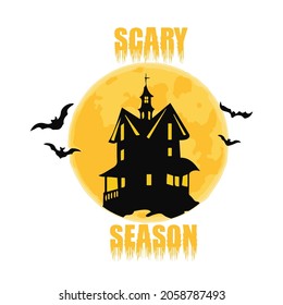 Scary season, Halloween T-Shirt Design. Halloween Vector Graphic. Halloween T-Shirt illustration.