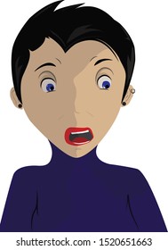 Scary and Shocked moment illustration.
face expression work.