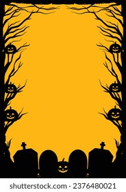 Scary Silhouette Halloween Frame Background