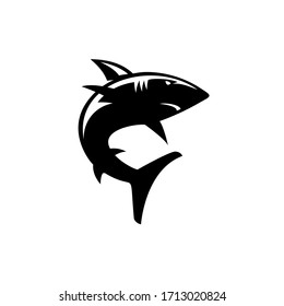 Scary Silhouette Of Shark The Ocean Predator Vector Illustration Design