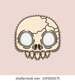 Scary Skeleton Halloween Mask Illustration