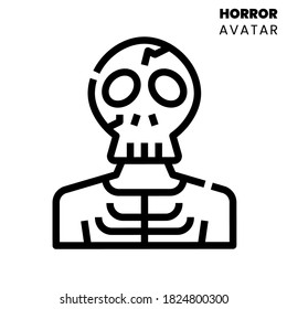 Scary Skeleton icon. Face horror icon concept. Eps 10 vector illustration.