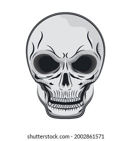 scary skull bone skeleton isolated icon