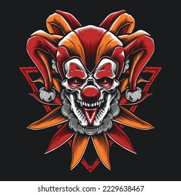 scary skull clown for clothing merchandise