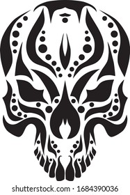 Scary skull cutting template illustration