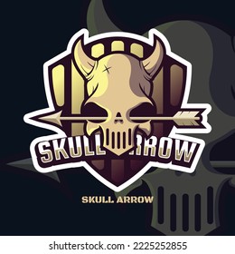 scary skull esport logo illustration