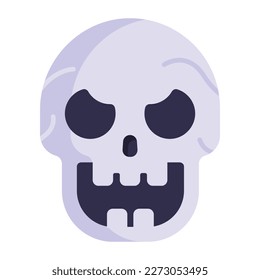 A scary skull flat icon, head skeleton