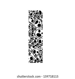 Scary skull font - Letter I