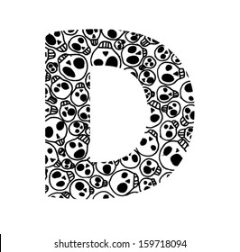 Scary skull font - Letter D