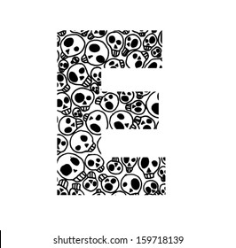 Scary skull font - Letter E