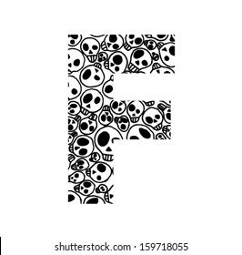 Scary skull font - Letter F
