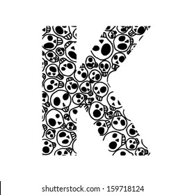 Scary skull font - Letter K