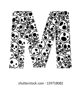Scary skull font - Letter M