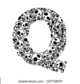 Scary skull font - Letter Q