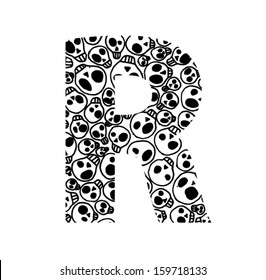 Scary skull font - Letter R