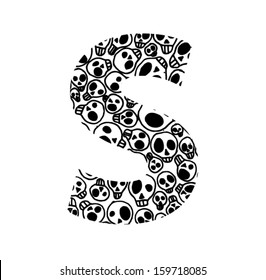 Scary skull font - Letter S
