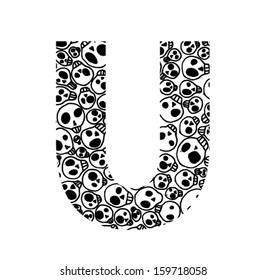 Scary skull font - Letter U