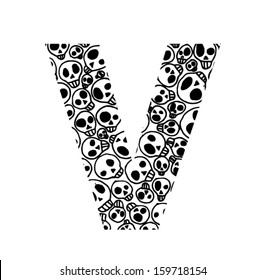 Scary skull font - Letter V