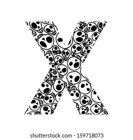 Scary Skull Font Letter X 스톡 벡터(로열티 프리) 159718073 | Shutterstock