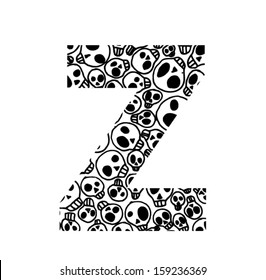 Scary skull font - Letter Z