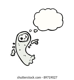 caricatura fantasma de cráneo espeluznante