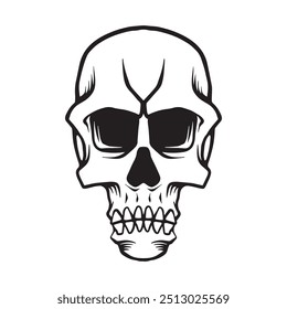 Scary skull hand drawn llustration
