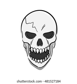 Scary Skull. A hand drawn vector sketch illustration of a scary skull.