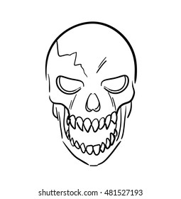 Scary Skull. A hand drawn vector sketch illustration of a scary skull.