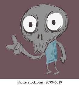 scary skull head man