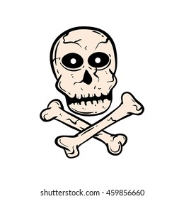 Scary skull head using doodle art
