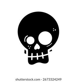 scary skull head - vector icon