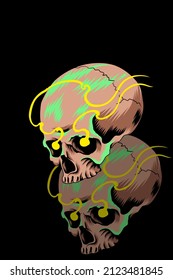 Scary skull head vector illustration