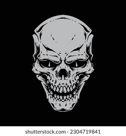 scary skull head vector logo