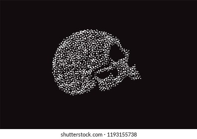 Scary skull icon, biker style logo background