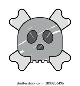 Scary skull icon. Halloween season icon - Vector