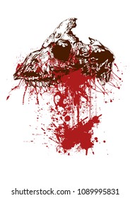 scary skull illustration