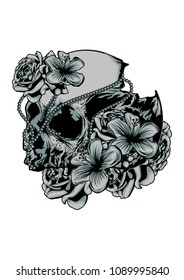 scary skull illustration