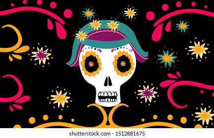 Scary skull illustration for death day 
