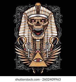 scary skull mummy clothing design
