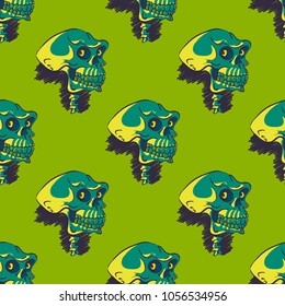 Scary skull seamless pattern. Original design for print or digital media.
