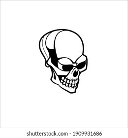 Scary Skull Symbol Logo. Tattoo Design. Vector Illustration.