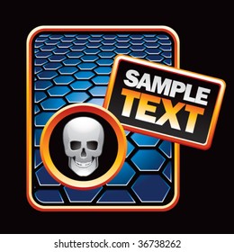 scary skull template colored blue