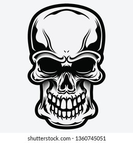 Scary Skull Vector Halloween Vector Illustrations - Vector Illustrations