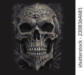 scary skull vector illustration design for t-shirt design