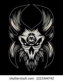 Scary Skull Vector Ilustración