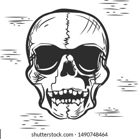 scary skull. vector illustration. perfect for printing on t-shirts.