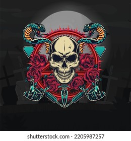 Scary Skulls Vector Mascot Design 