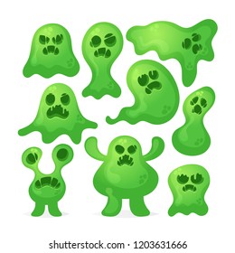 Scary Slimy Monsters. Vector Set