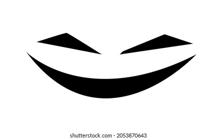 Scary smile face isolated on White Background. Template for Halloween, poster, pumpkin face and etc. Vector Art.