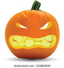 Scary Smile Halloween Pumpkin Illustration Vector Image
